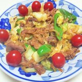 牛カルビ肉と野菜の炒め物